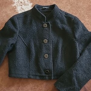 Made in Italy Mario Serrani Teddy Crop Jacket Size Small